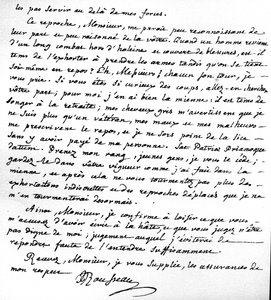 Brev med Rousseaus skäl att inte skriva mer till stöd för de franska protestanterna, skrivet i Motiers, 15 juli 1764.